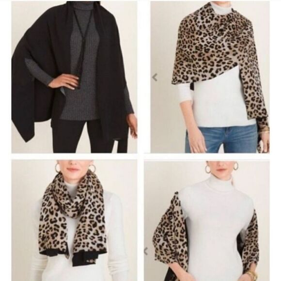 Chicos 4 Way Travel Wrap Cape in Reversible Pink One Size Fits Most - Picture 5 of 16